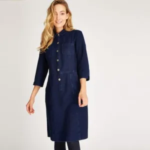 3/4 Sleeve Denim Shirt Dress