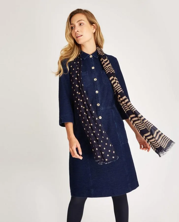 3/4 Sleeve Denim Shirt Dress