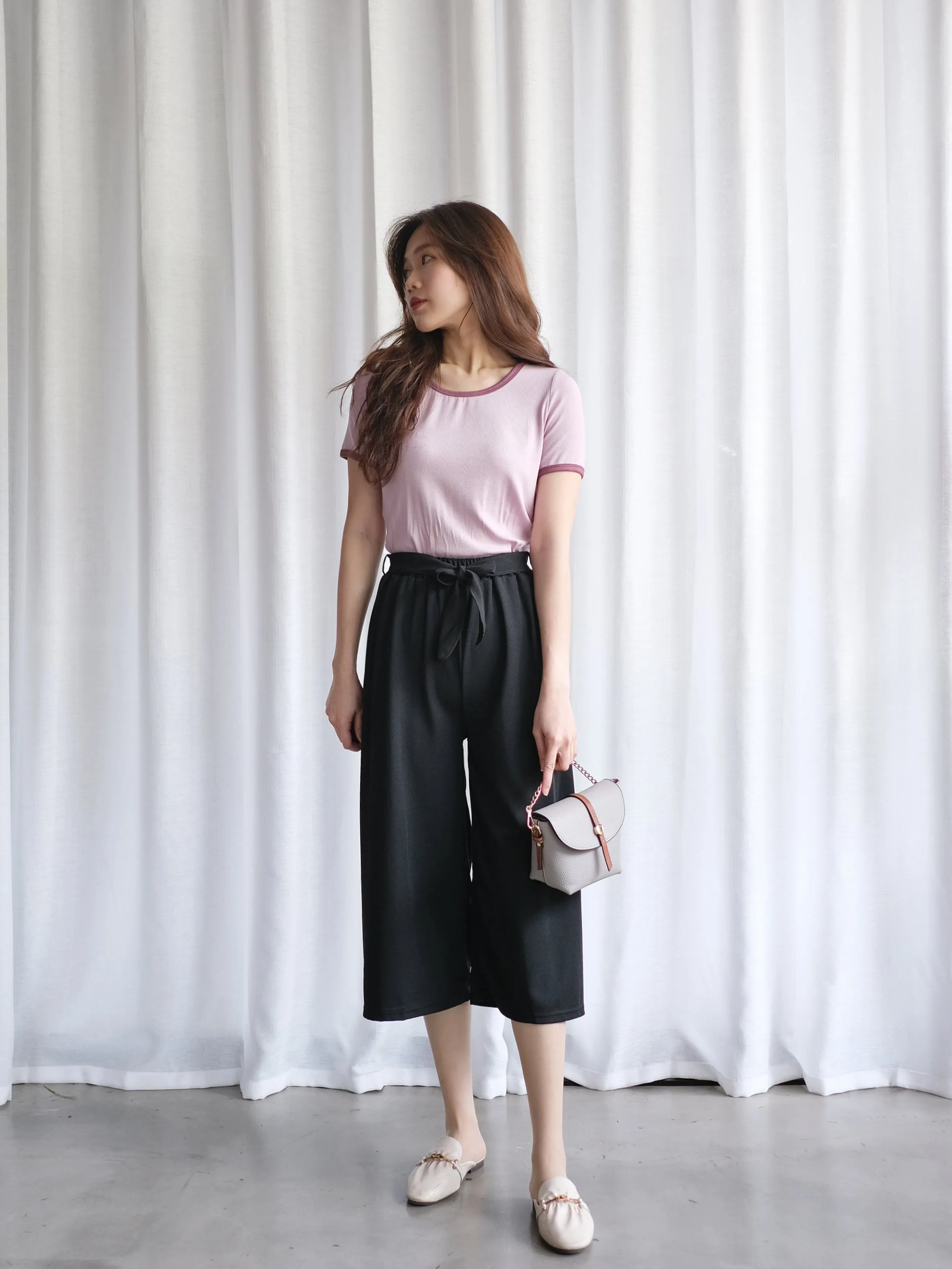 ACEWIN Basic Culottes with Tie-belt (Free Size) 501749