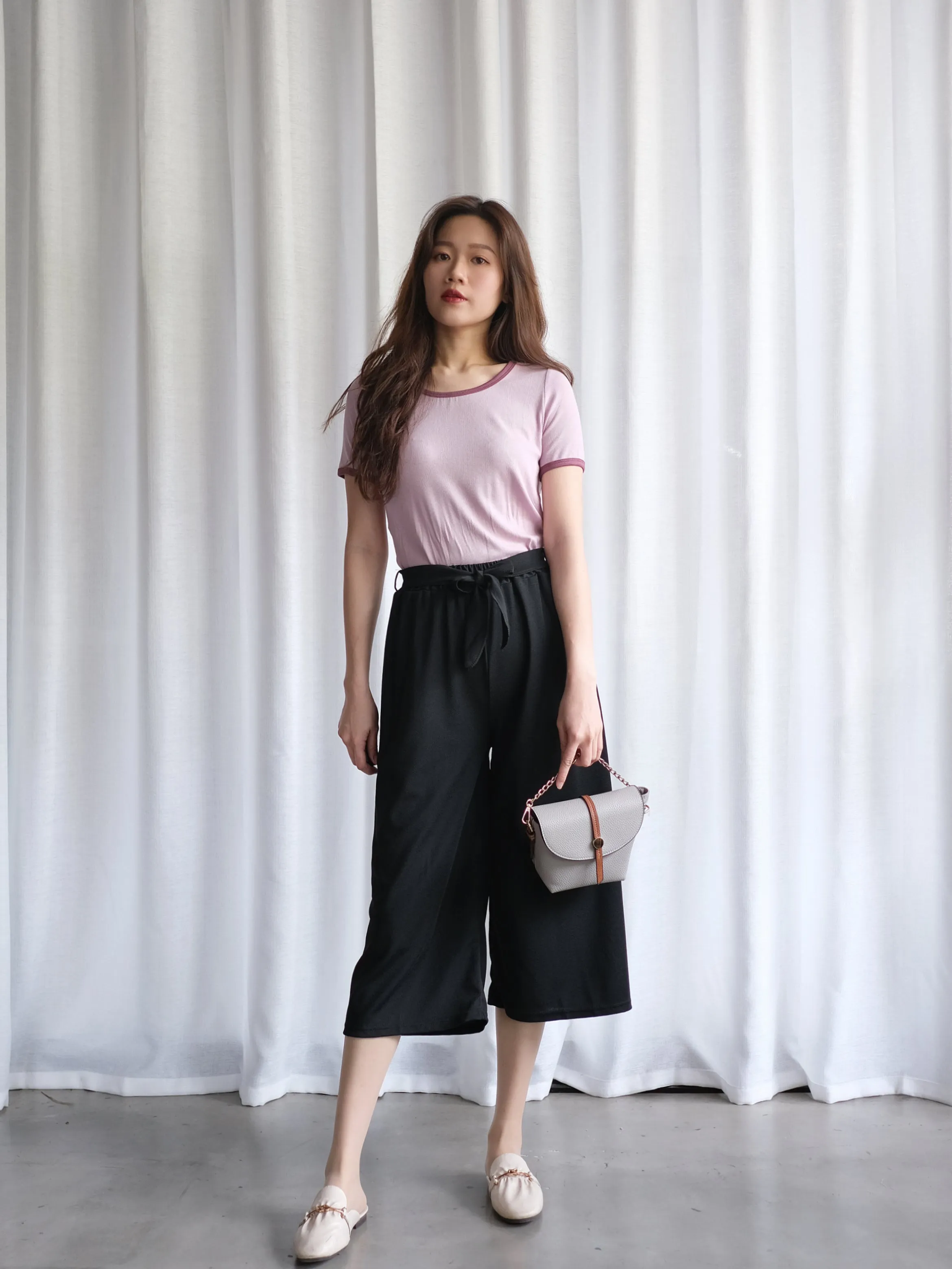 ACEWIN Basic Culottes with Tie-belt (Free Size) 501749