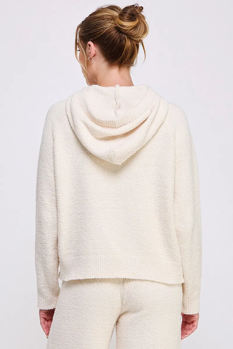 Allie Rose Plush Cloud Pullover Hoodie in Vanilla