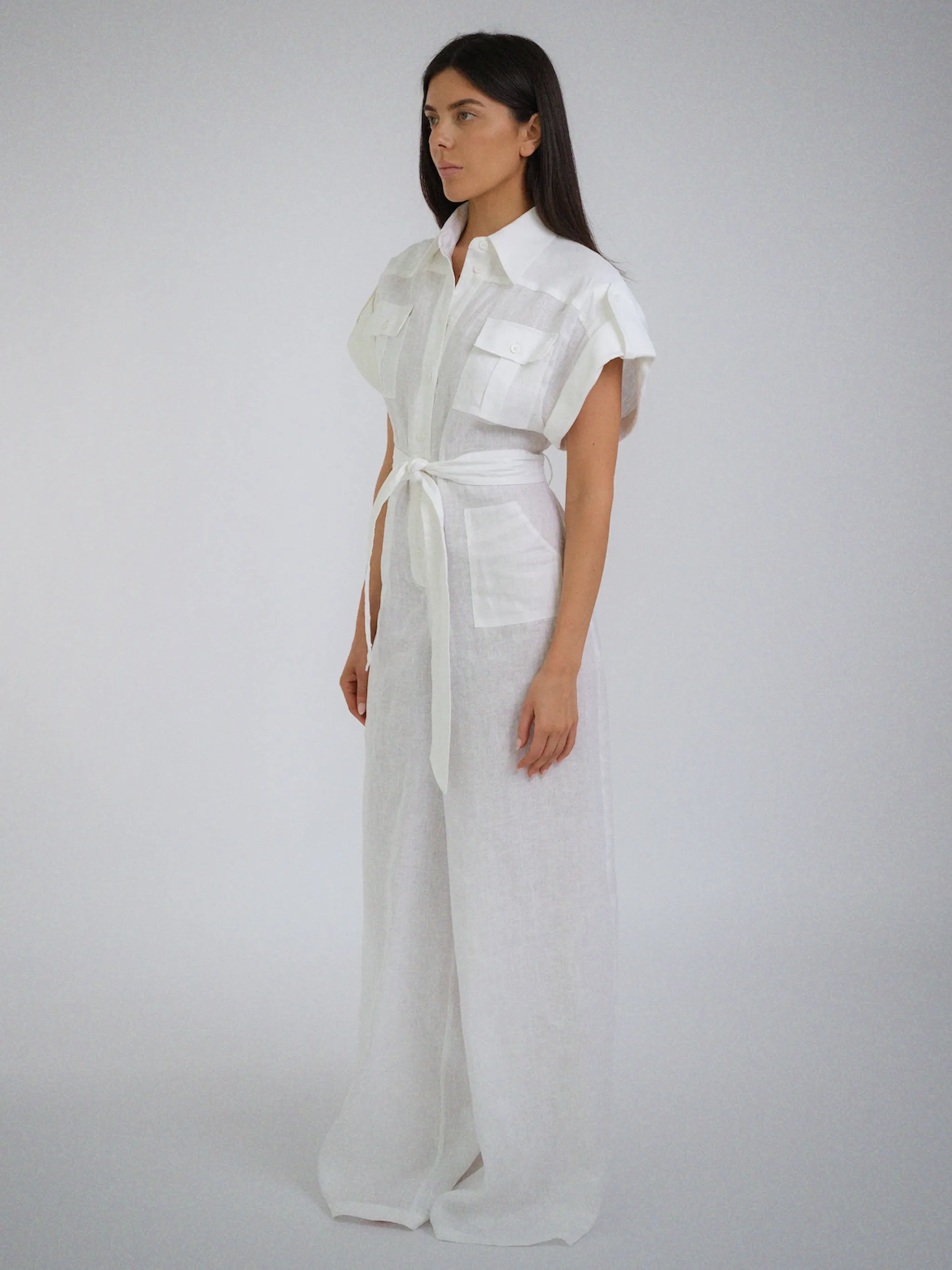 Amalfi Linen Jumpsuit White