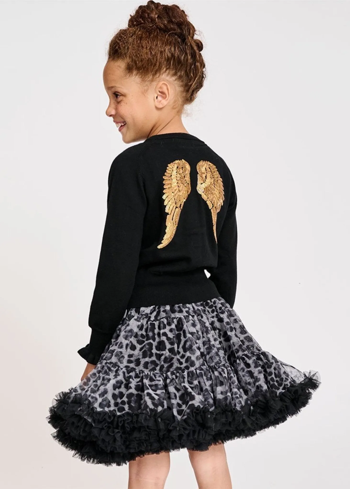 Angel's Face Girls Black Rita Wings Cardigan