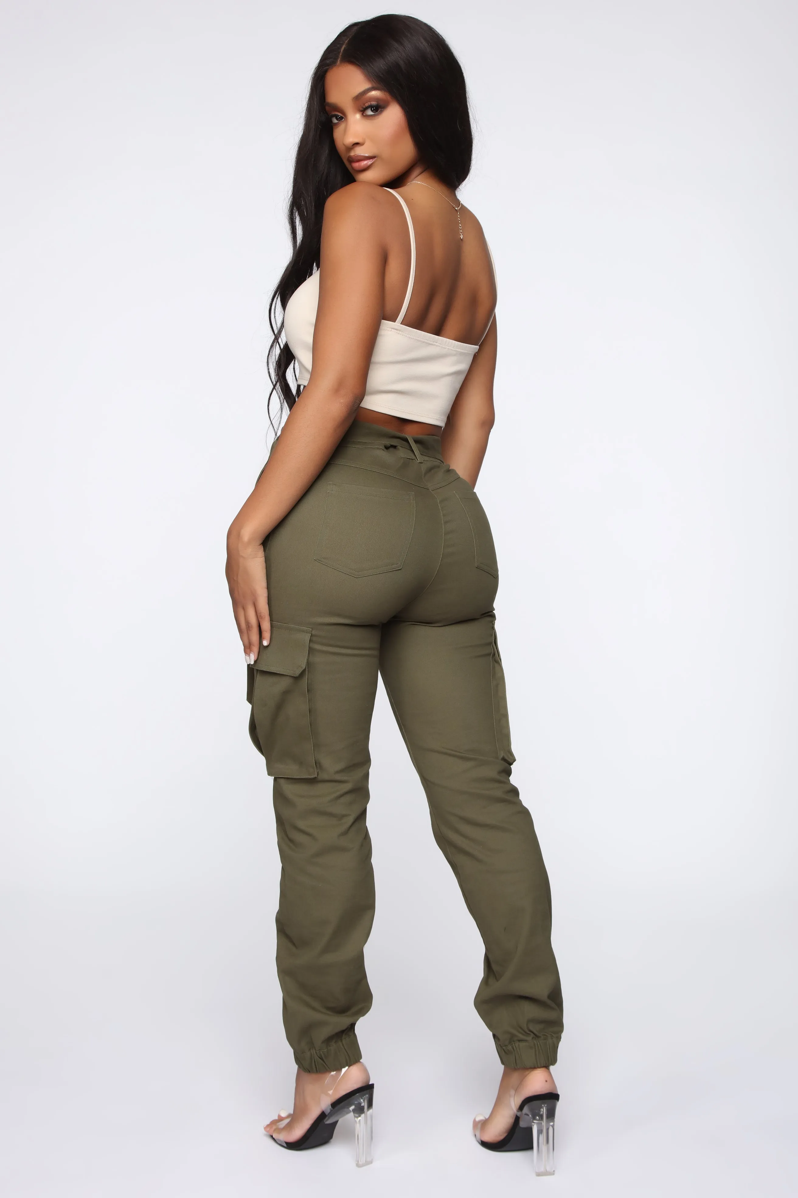 Belt It Out Cargo Joggers - Olive