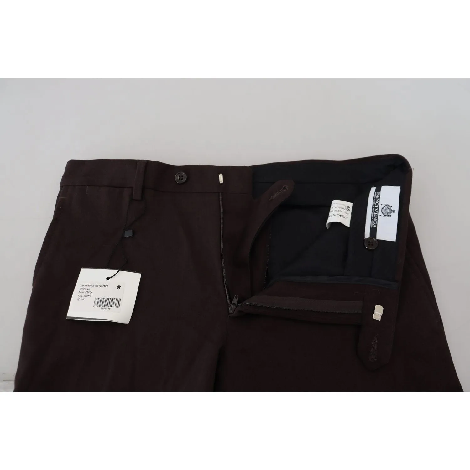 BENCIVENGA Elegant Brown Cotton Blend Trousers