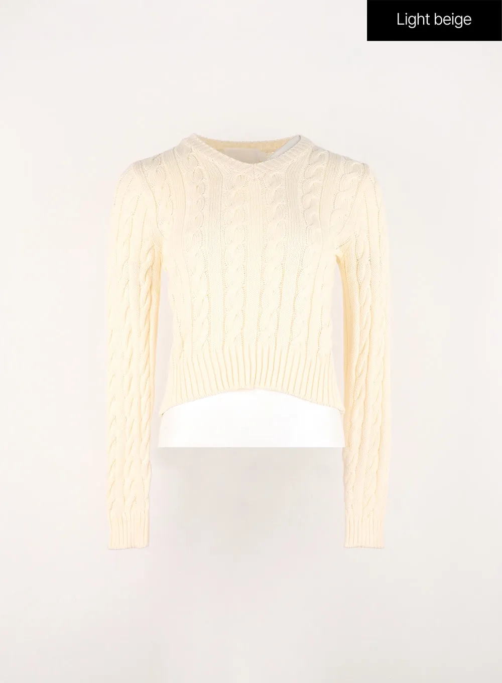 Cable Knit V-Neck Sweater IN301