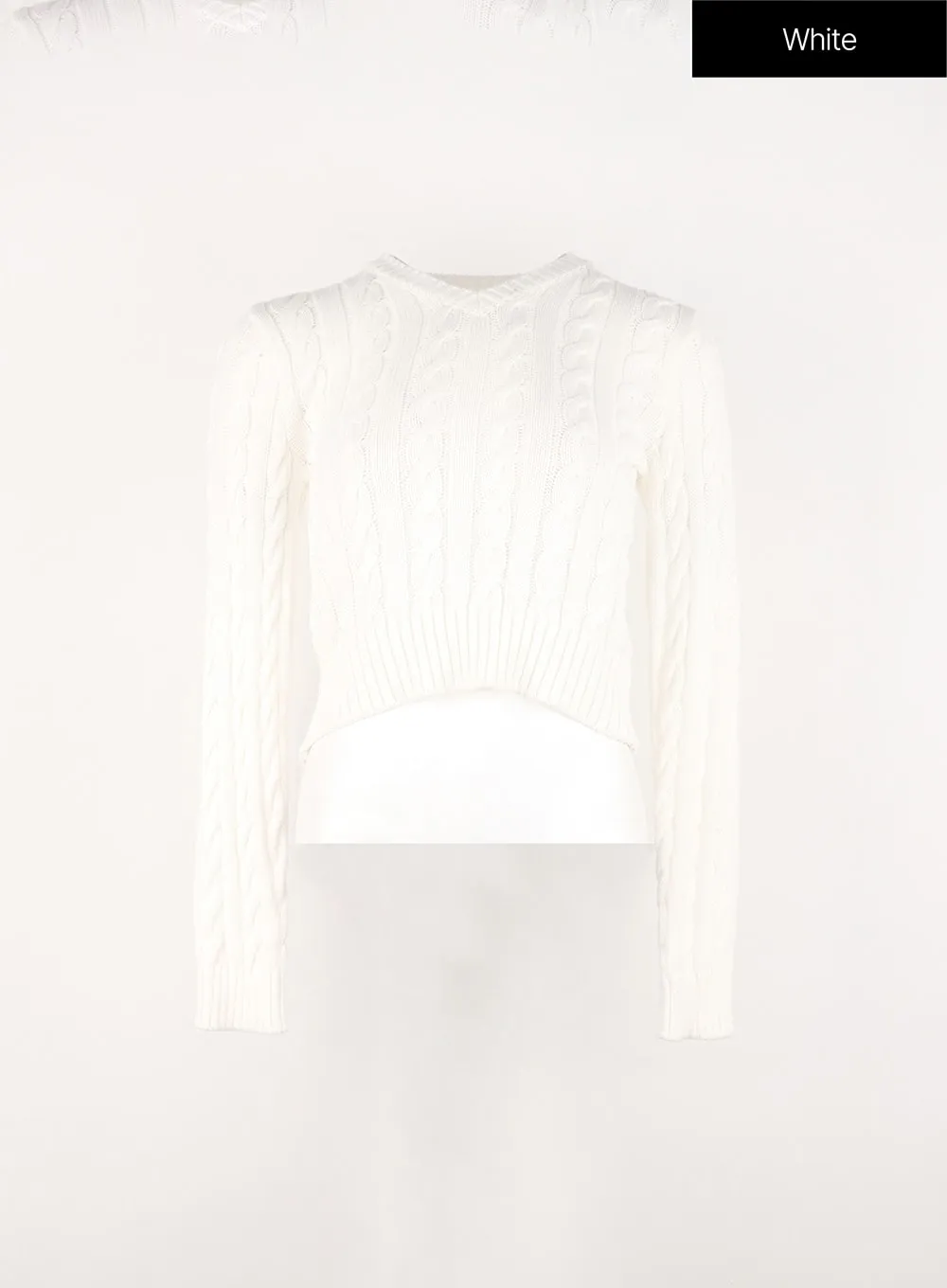 Cable Knit V-Neck Sweater IN301