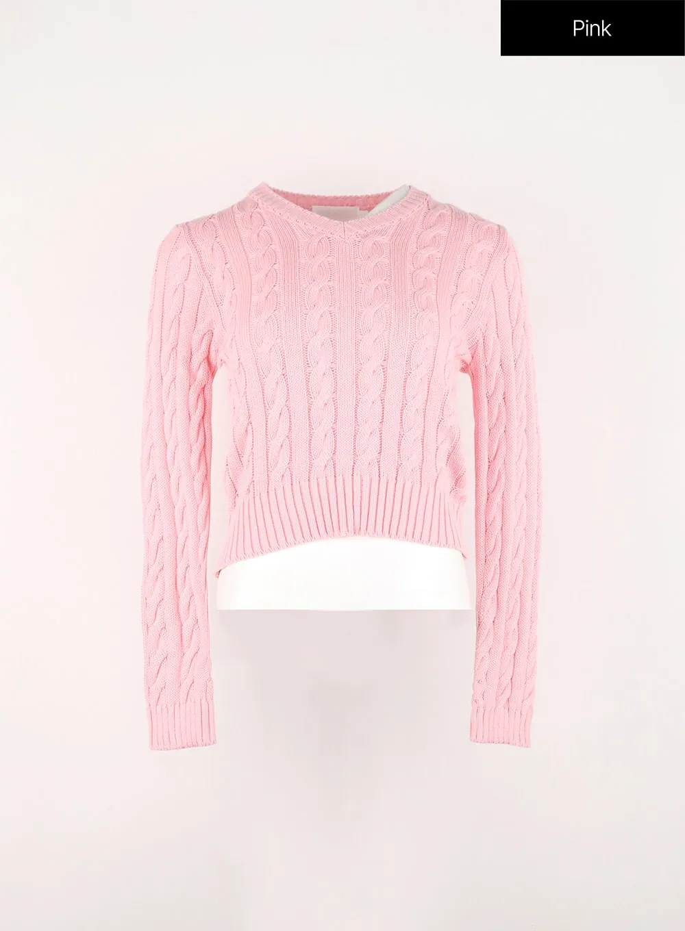 Cable Knit V-Neck Sweater IN301