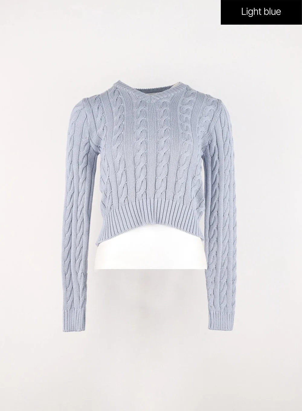 Cable Knit V-Neck Sweater IN301