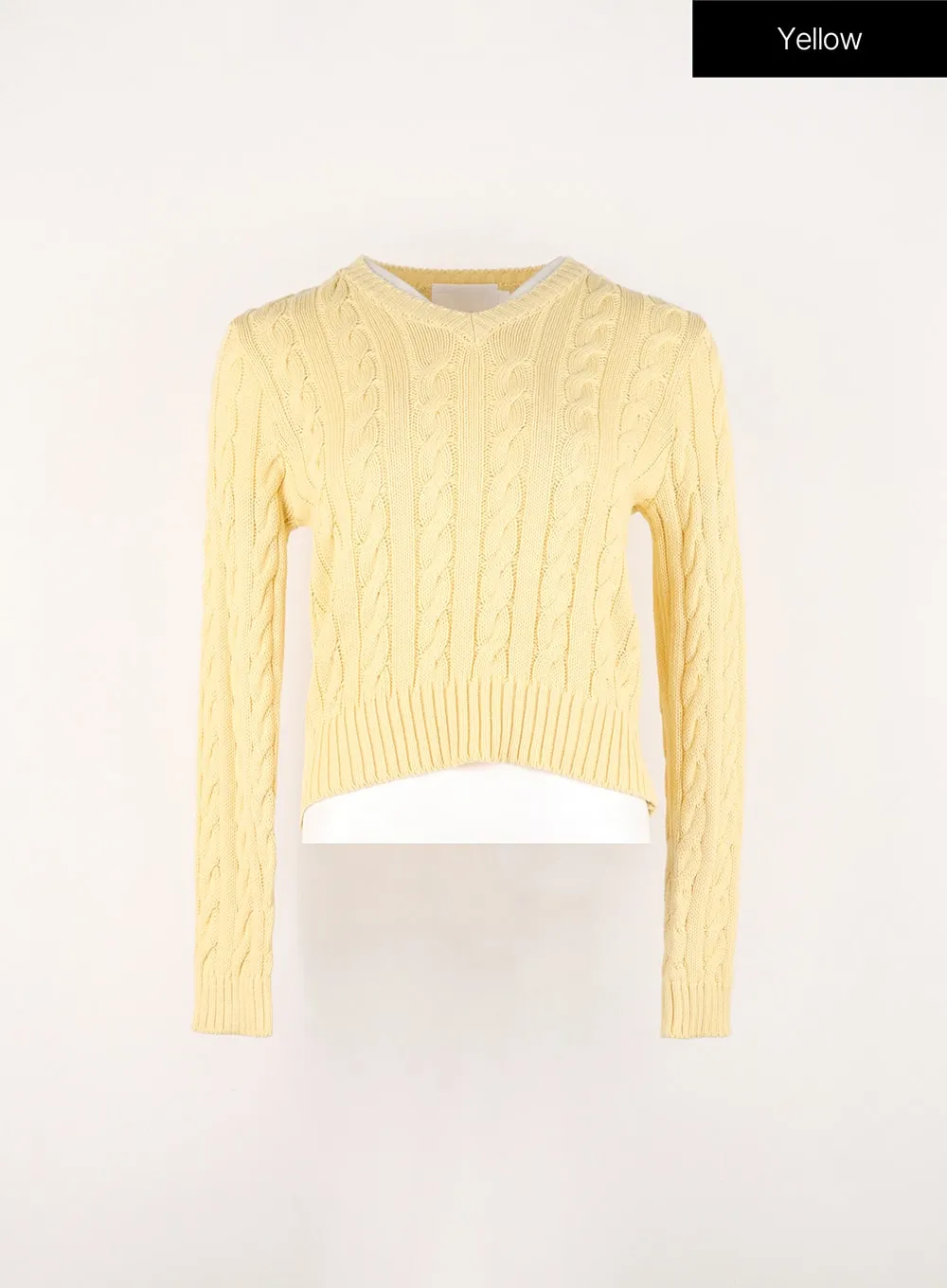 Cable Knit V-Neck Sweater IN301