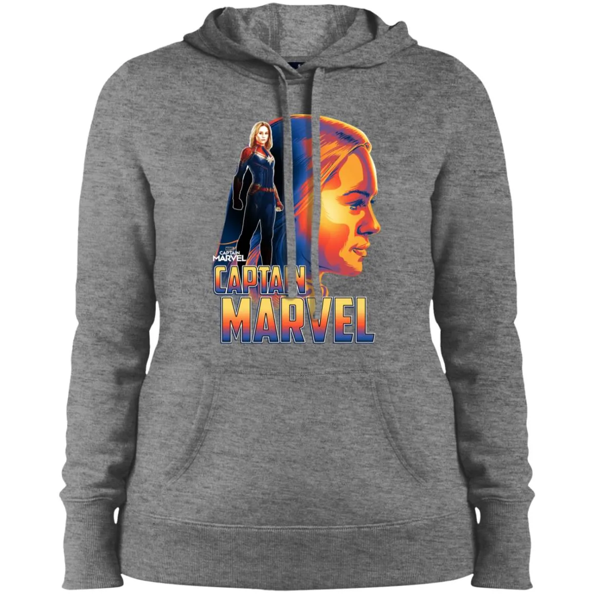 Captain Marvel Bold Sunset Portrait Women Hooded Sweatshirt