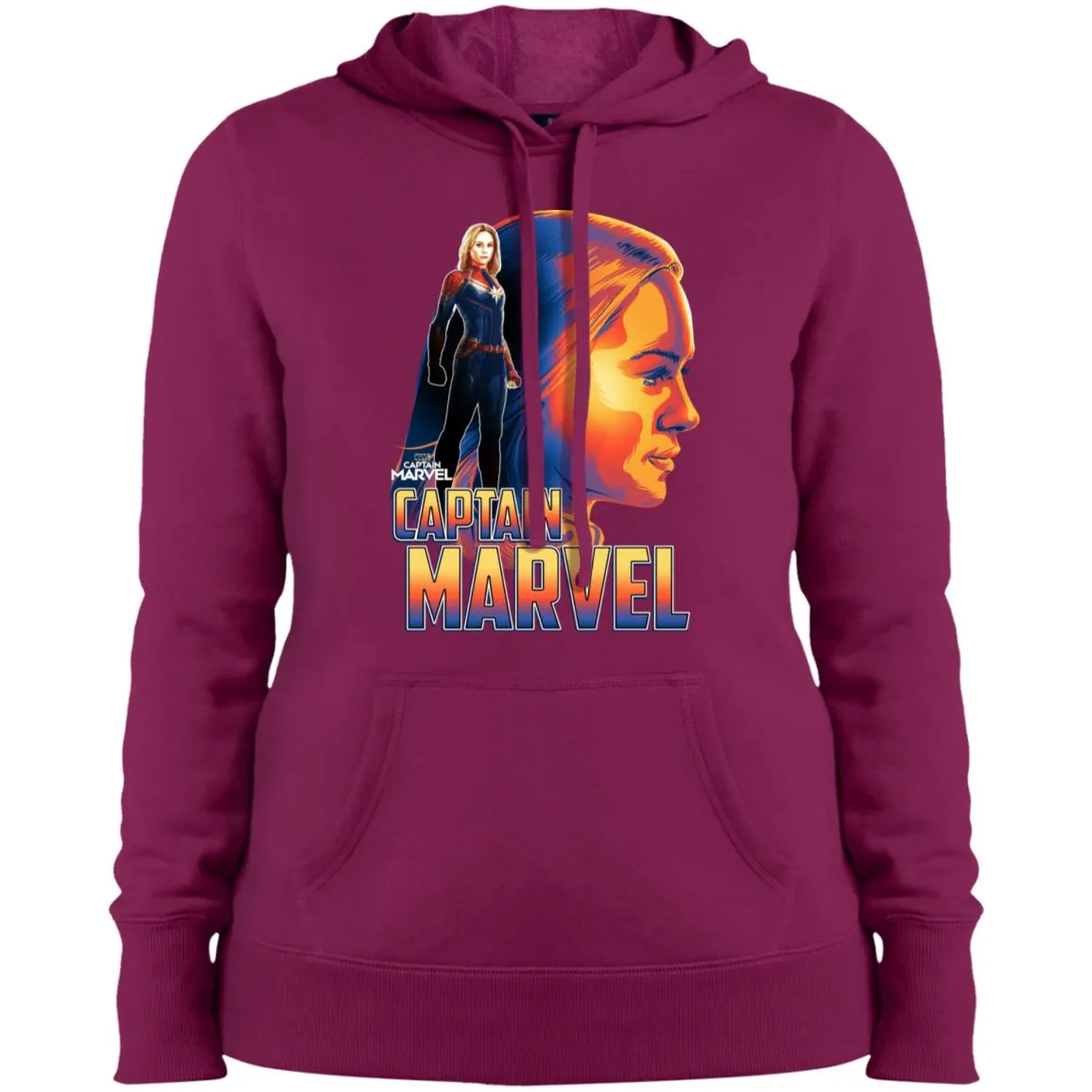 Captain Marvel Bold Sunset Portrait Women Hooded Sweatshirt