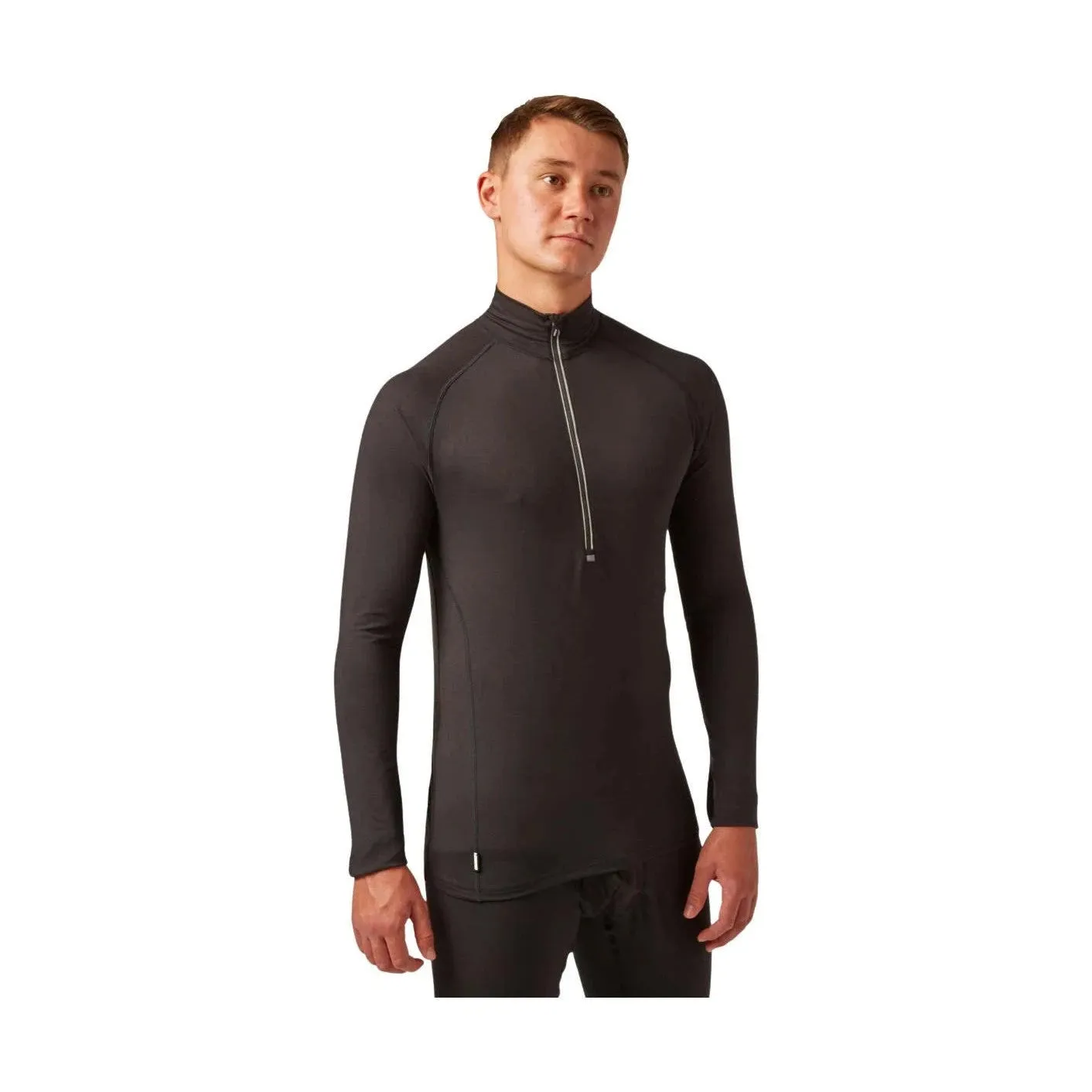 CarbonDri Bodyfit Zip Neck Black