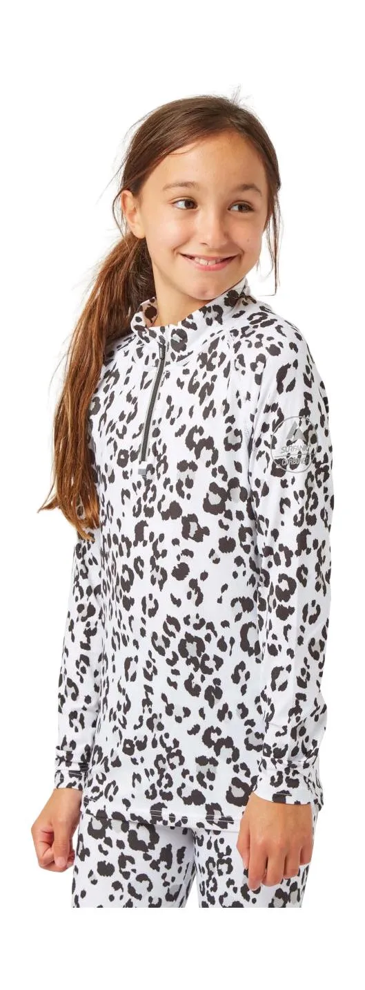 CarbonDri Cozy JR LTD Zip Neck Snow Leopard