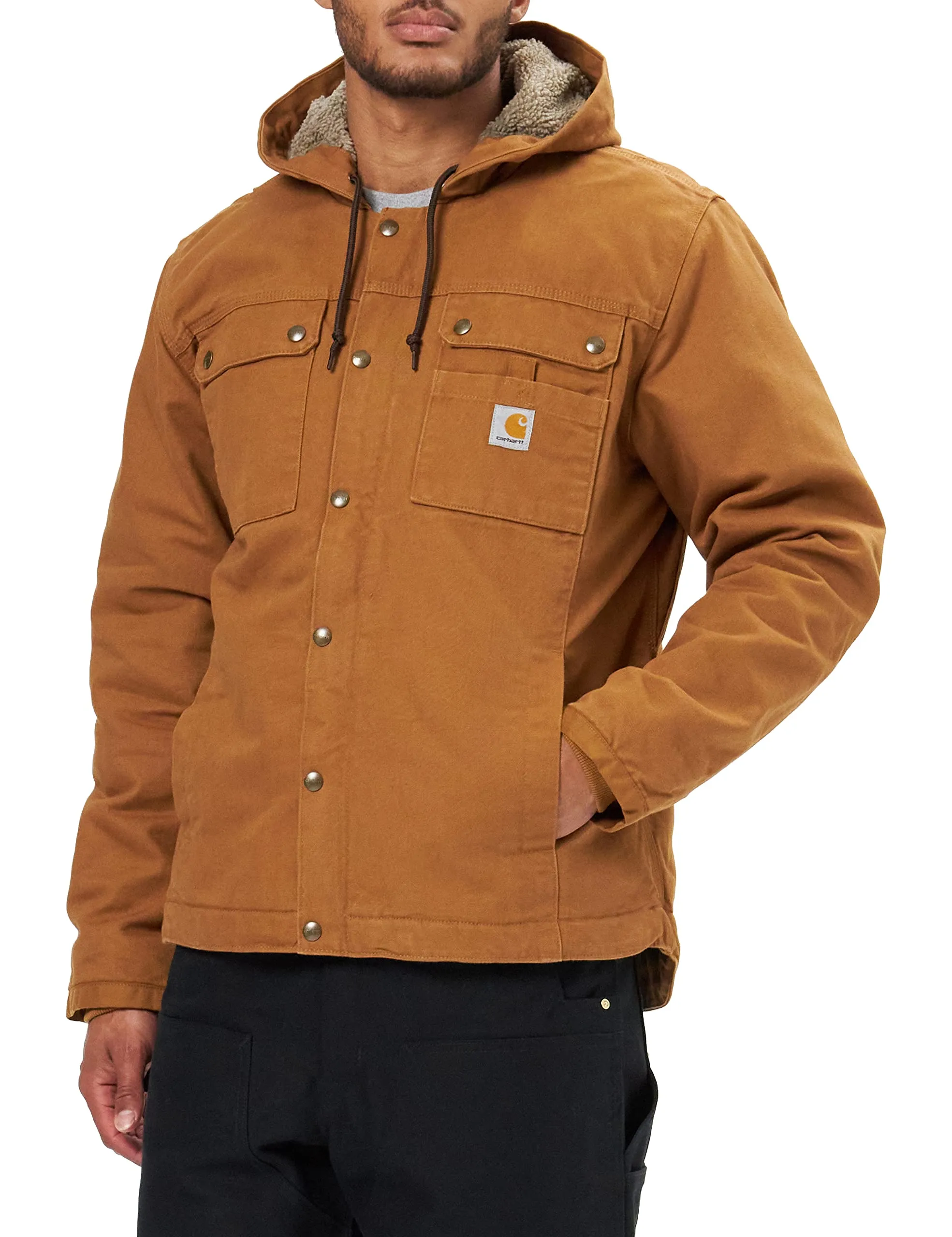 Carhartt 103826 Men's Relaxed Fit Washed Duck Sherpa-Lined Utility Jacket