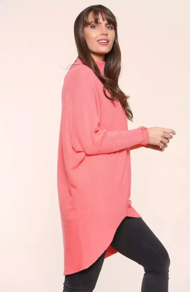 Coral High Neck Plain Jumper