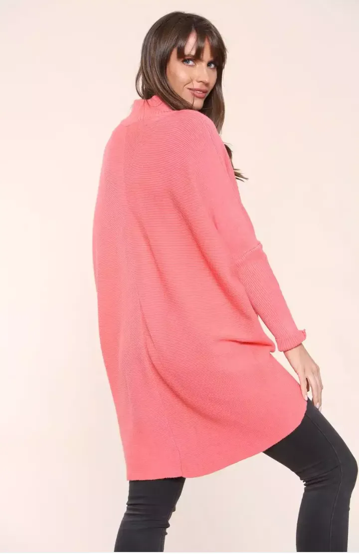 Coral High Neck Plain Jumper