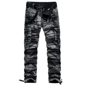 Cotton Black Camo Cargo Pants