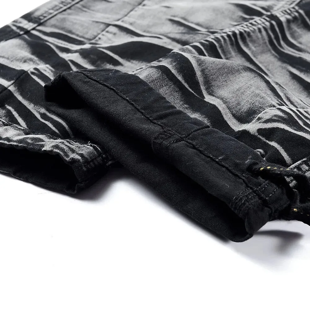 Cotton Black Camo Cargo Pants