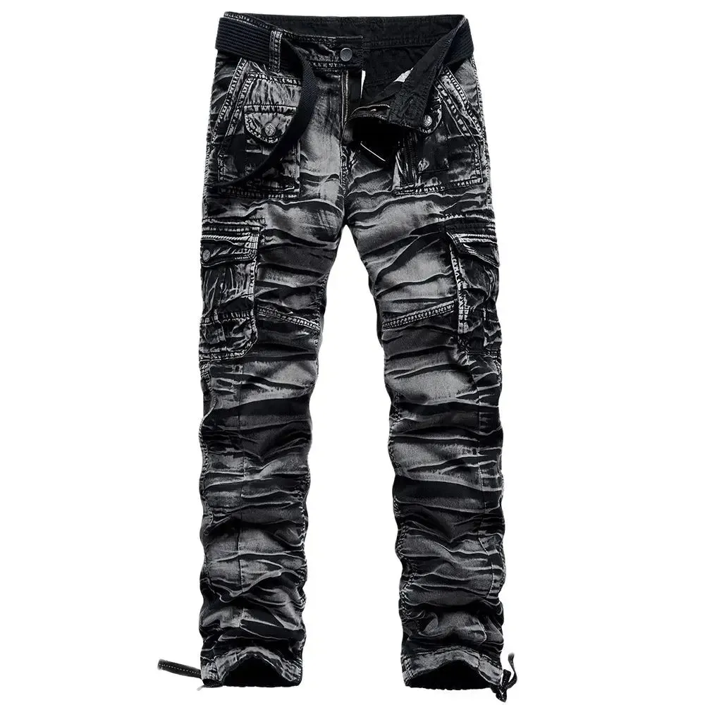 Cotton Black Camo Cargo Pants