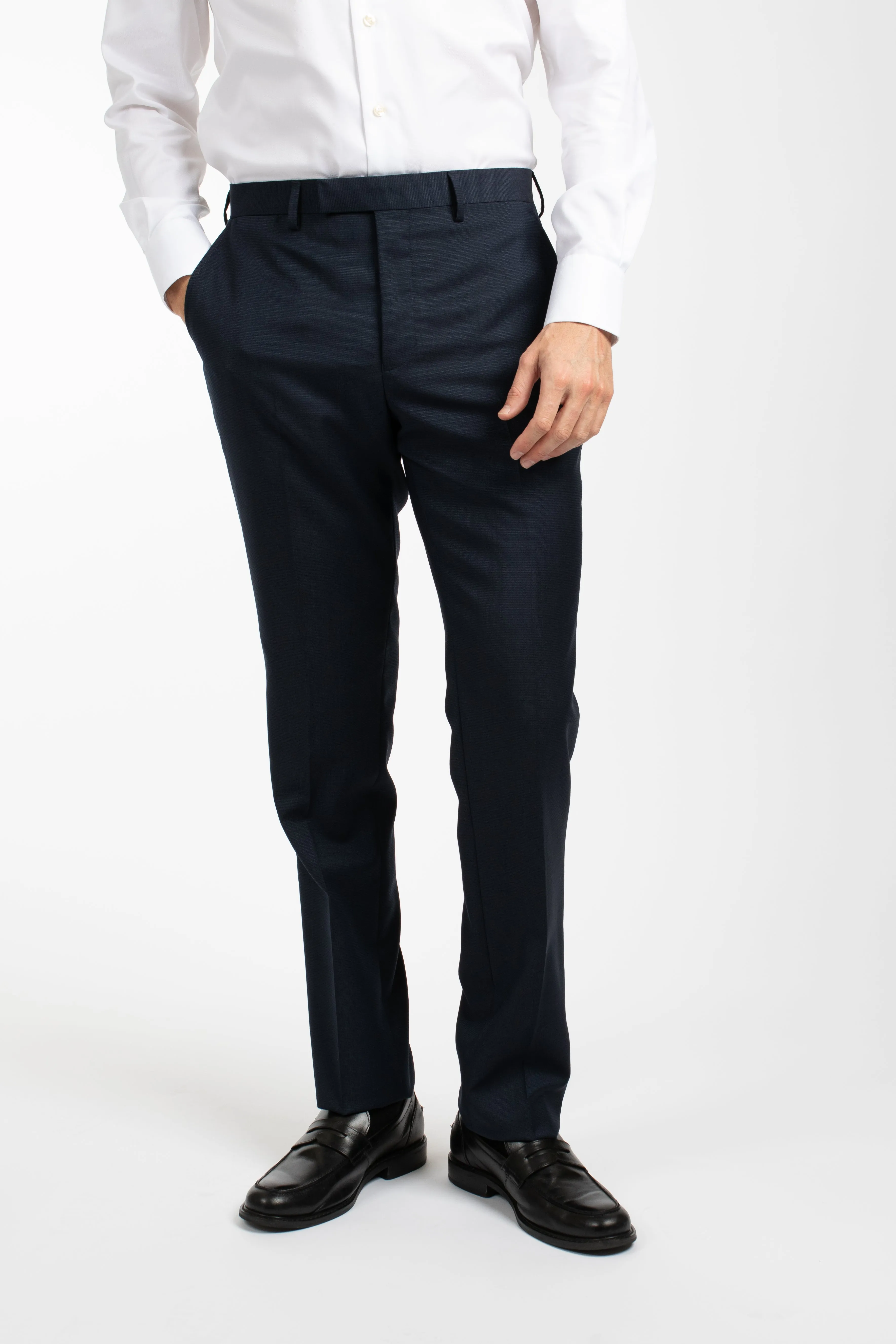 Dark Navy Hopsack Trouser