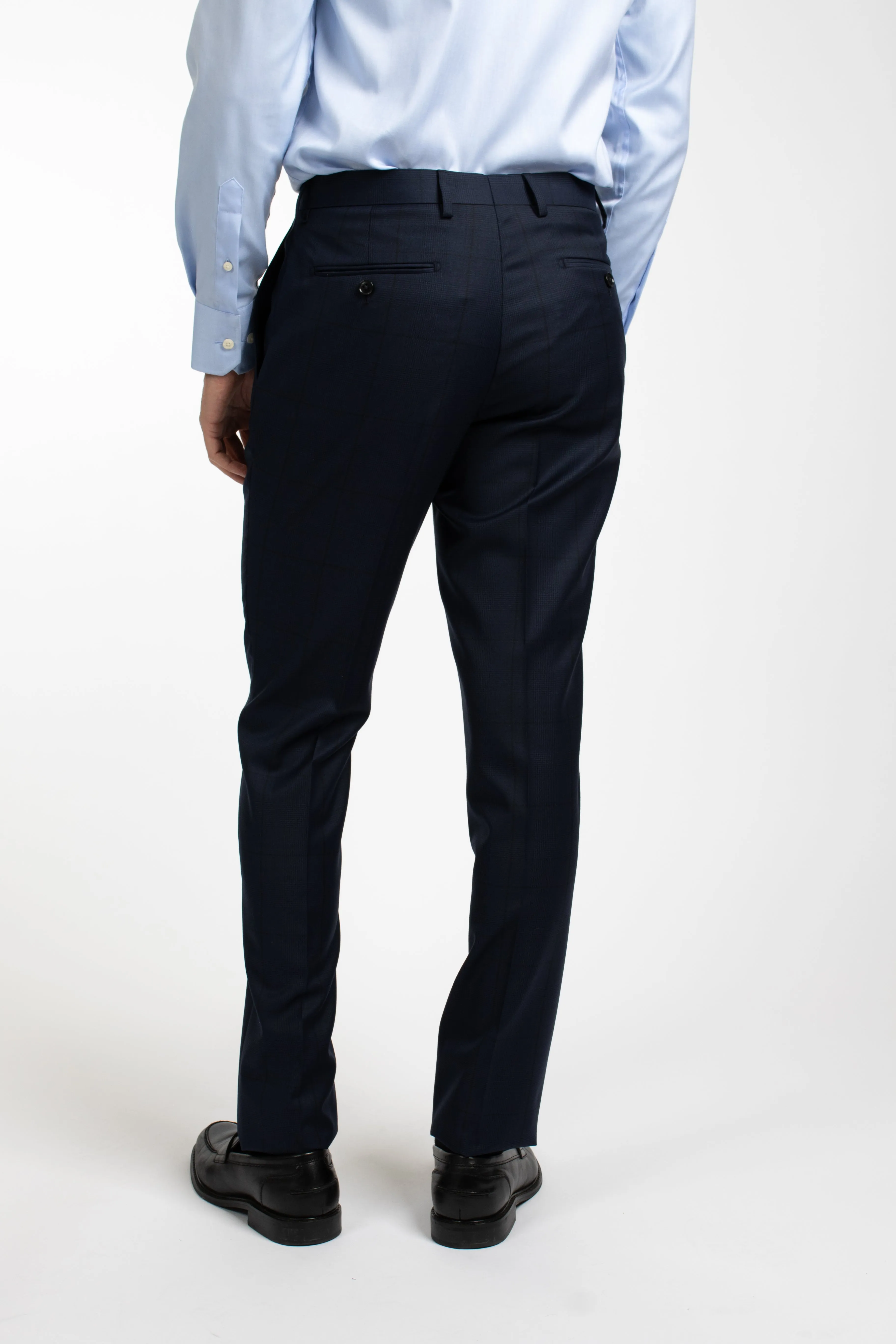 Dark Navy Tonal Check Trouser