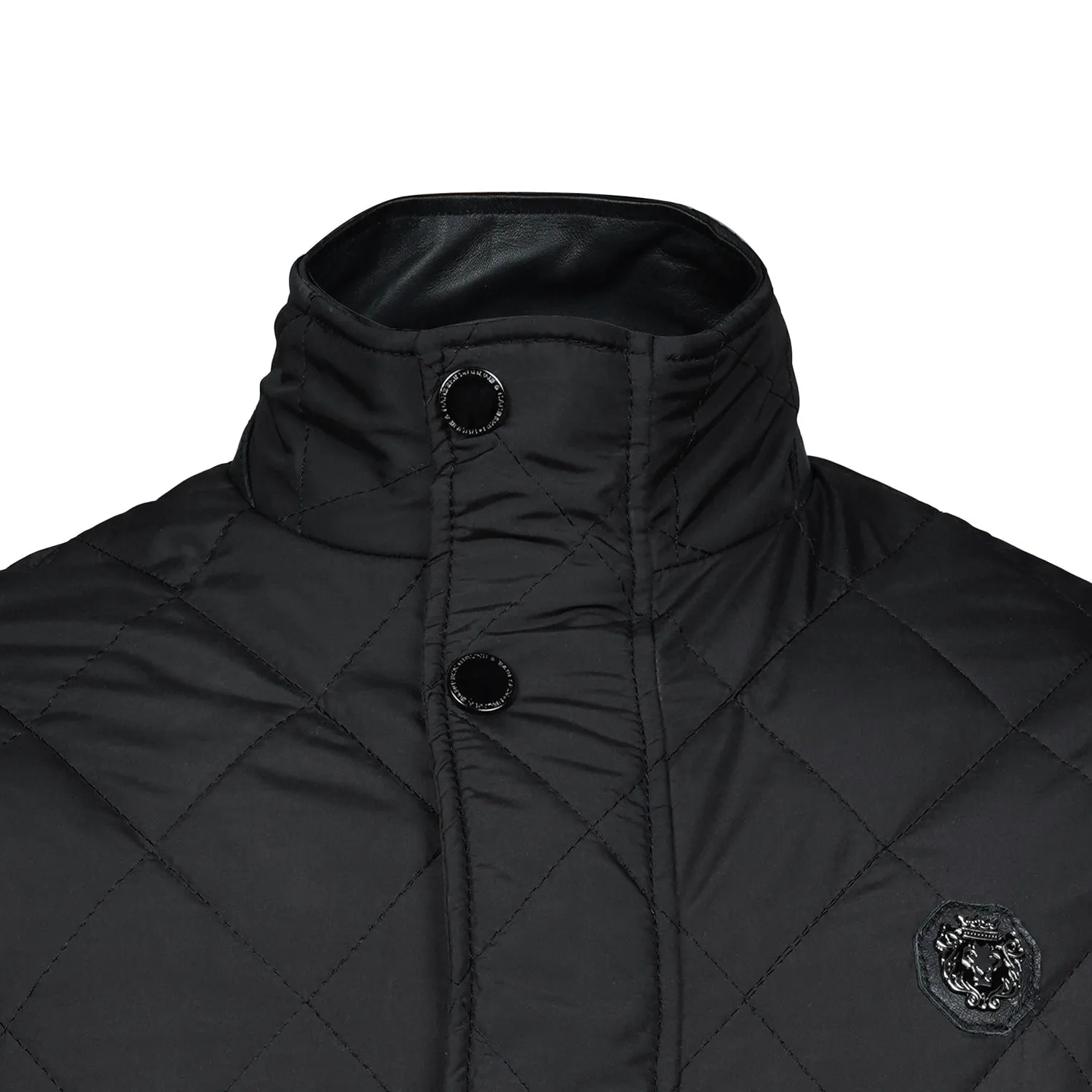 Diamond Stitched Black Puffer Vest