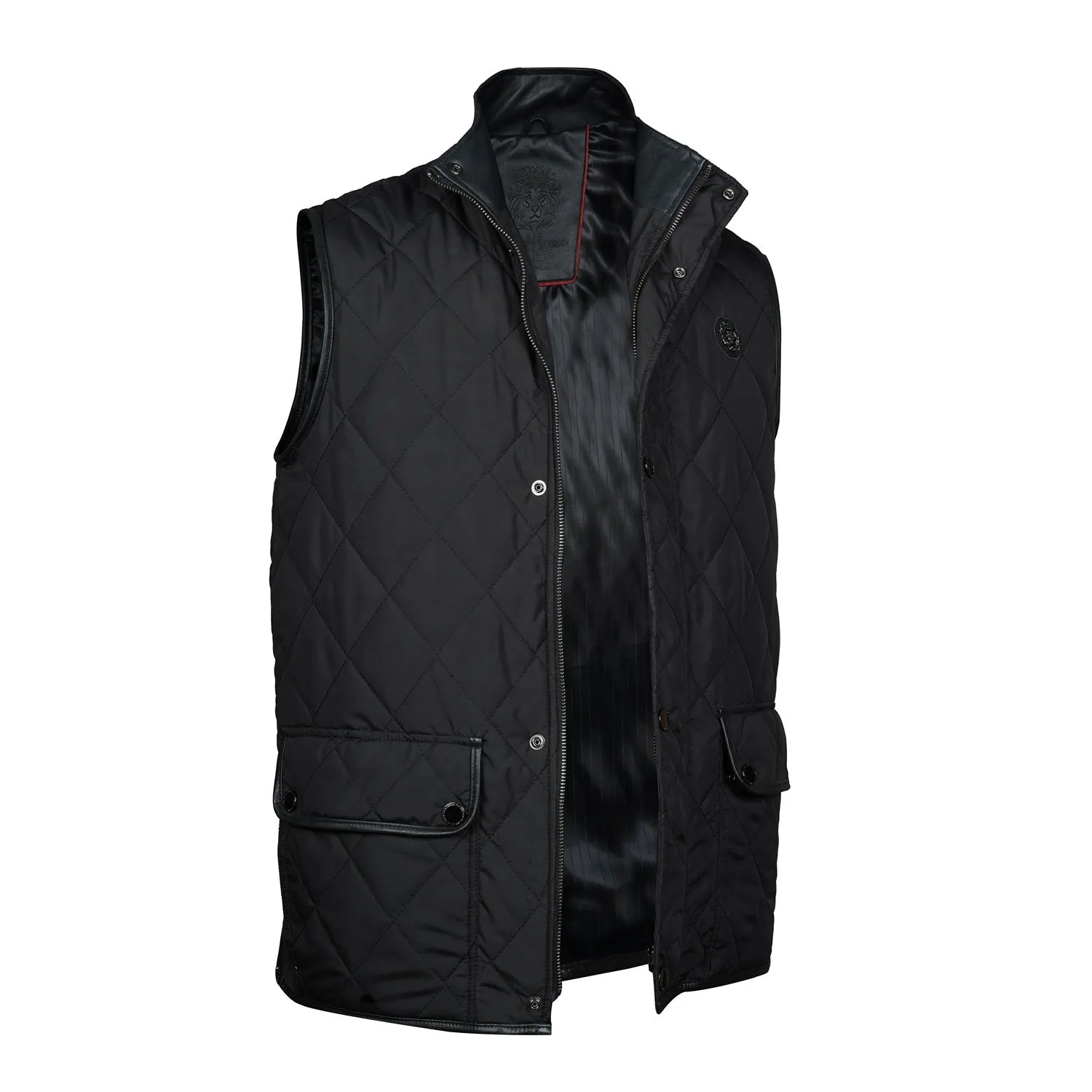 Diamond Stitched Black Puffer Vest