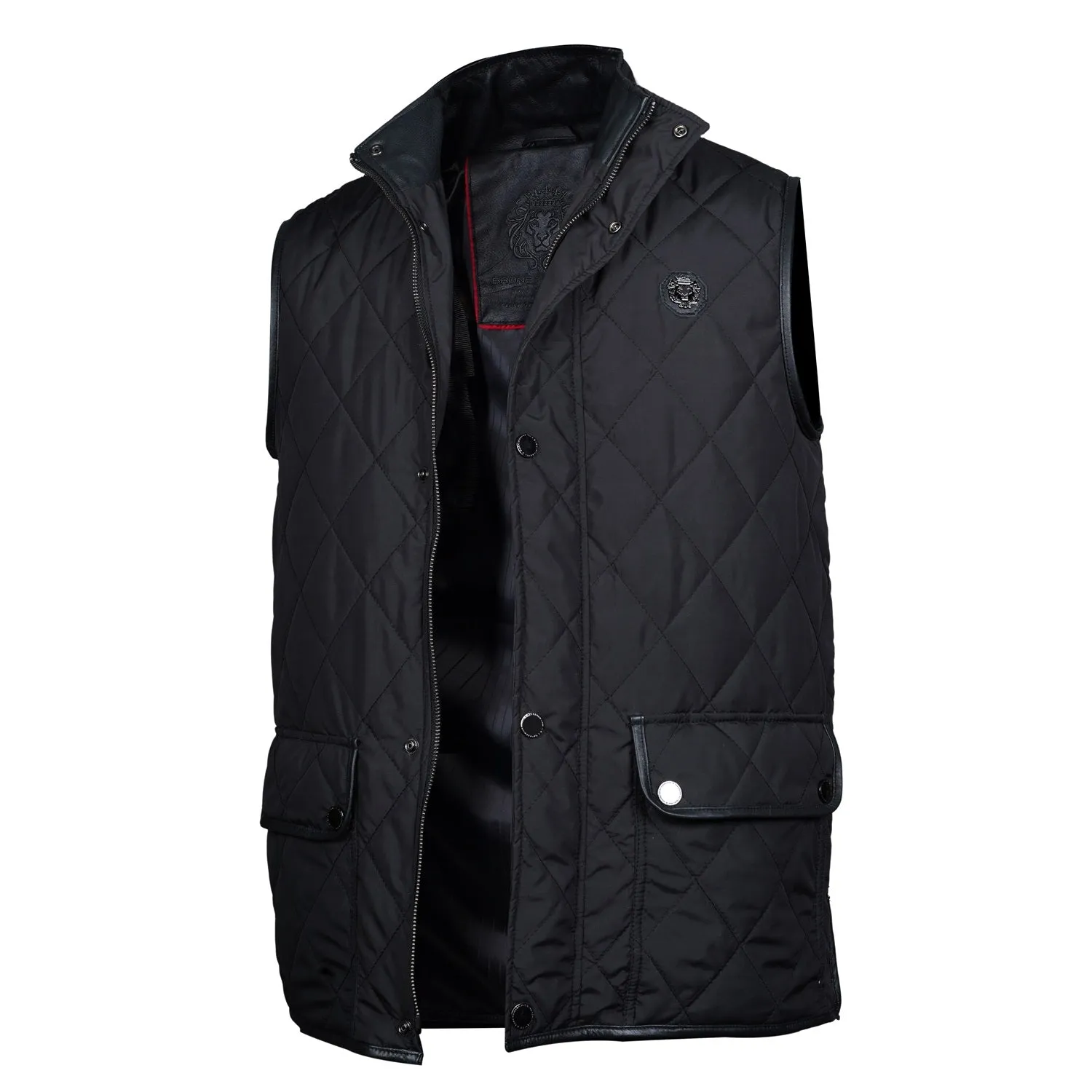 Diamond Stitched Black Puffer Vest