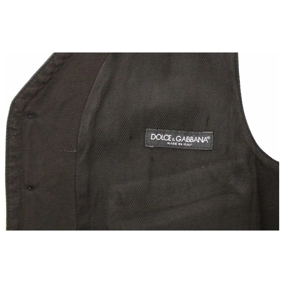 Dolce & Gabbana Elegant Black Cotton Blend Dress Vest