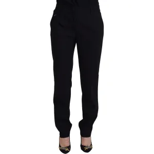 Dolce & Gabbana Elegant Black Wool-Silk Blend Trousers