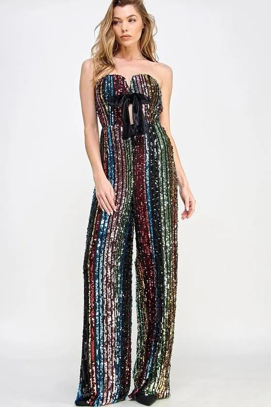 Don't Start Now Multi Sequin Jumpsuit