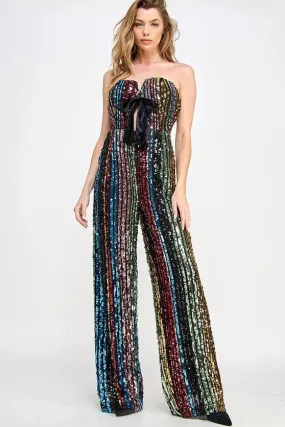 Don't Start Now Multi Sequin Jumpsuit