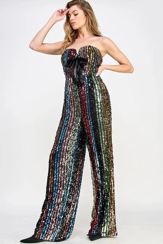 Don't Start Now Multi Sequin Jumpsuit