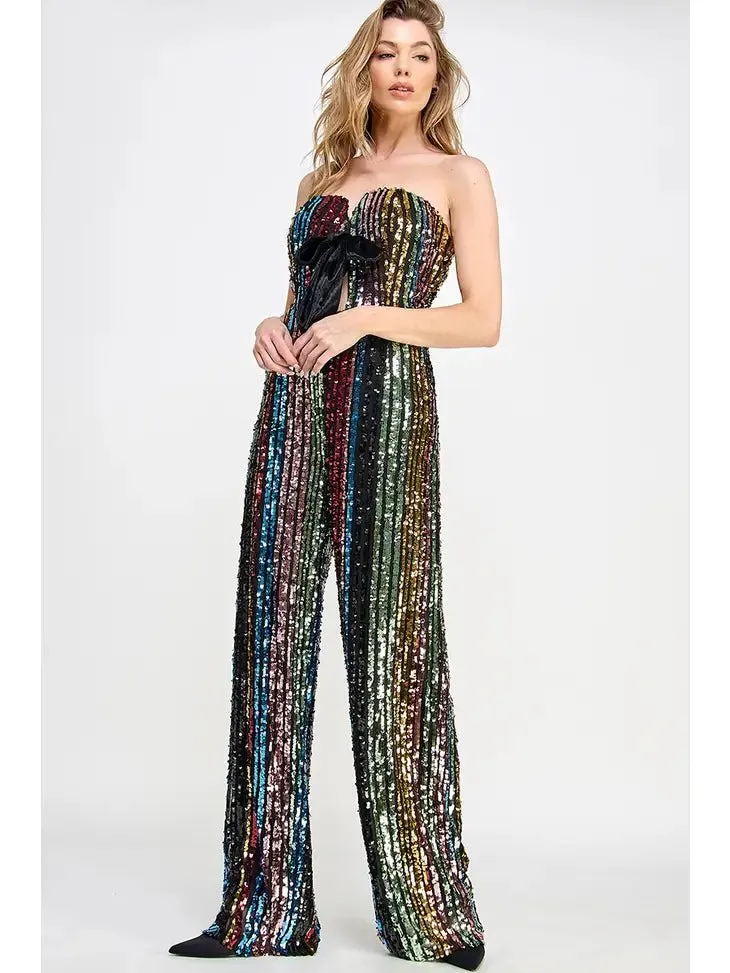 Don't Start Now Multi Sequin Jumpsuit