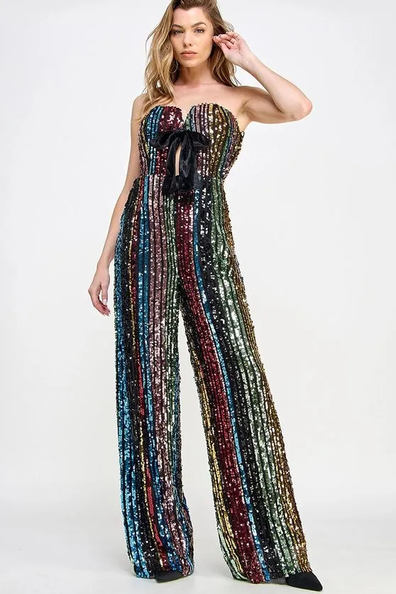 Don't Start Now Multi Sequin Jumpsuit