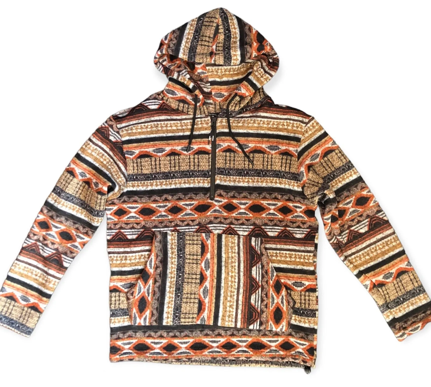 Ethnic Print Pullover Hoodie