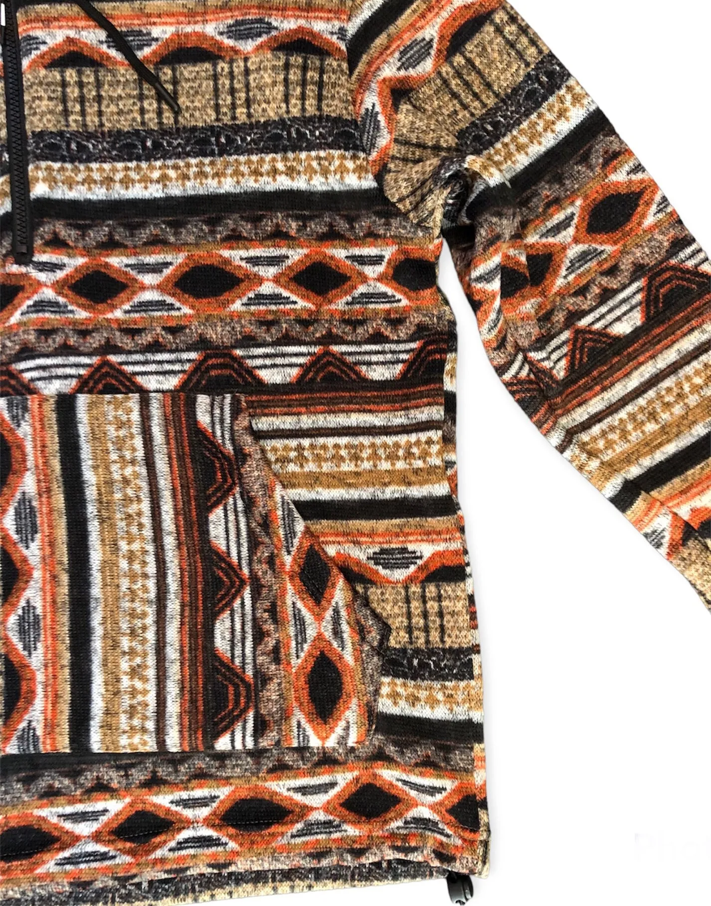 Ethnic Print Pullover Hoodie