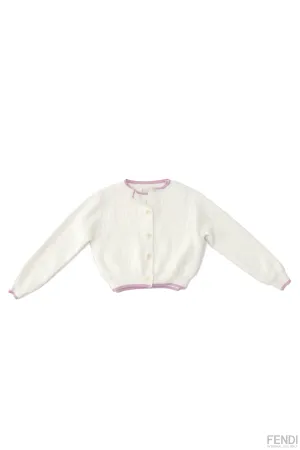 F White Logo Cardigan