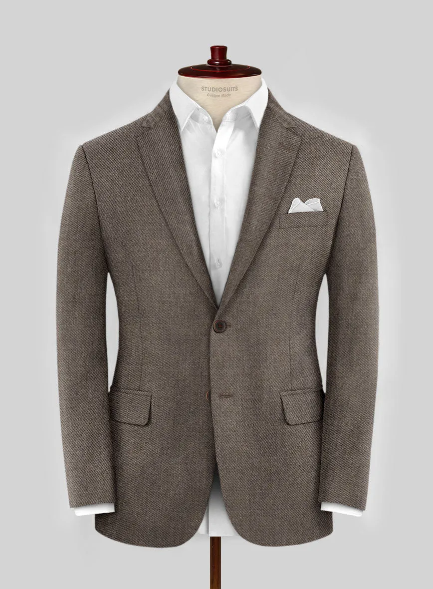 Hardy Minnis Brown Sharkskin Wool Suit