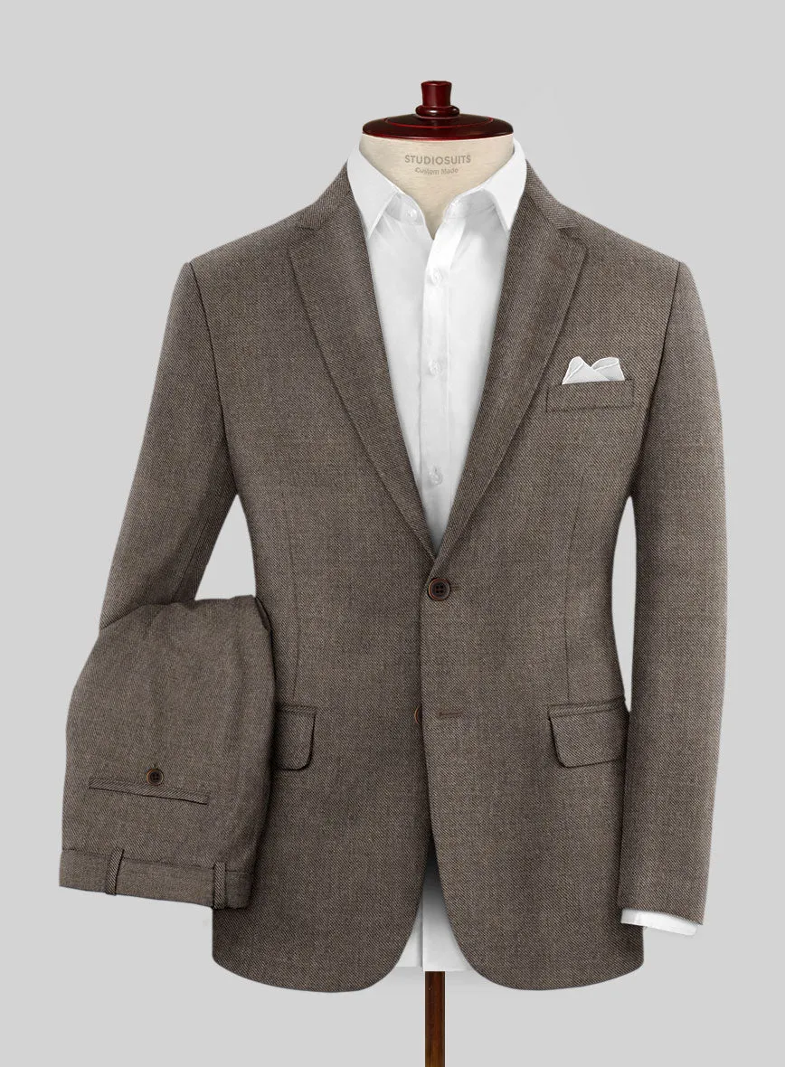 Hardy Minnis Brown Sharkskin Wool Suit