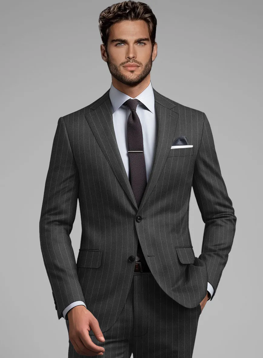 Hardy Minnis Charcoal Pinstripe Wool Suit