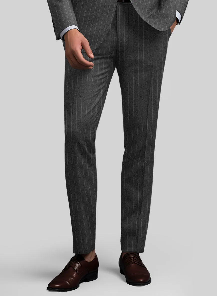 Hardy Minnis Charcoal Pinstripe Wool Suit