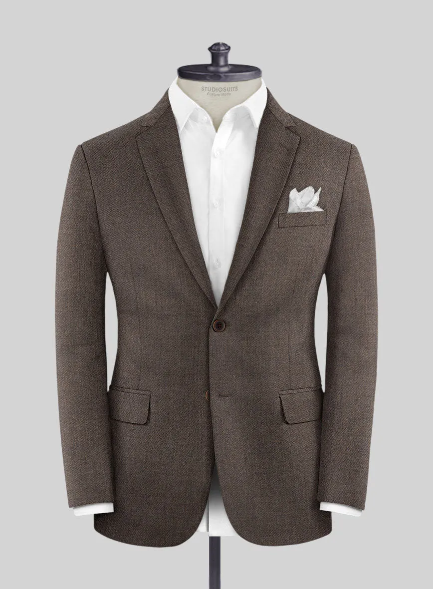 Hardy Minnis Dark Brown Twill Wool Suit