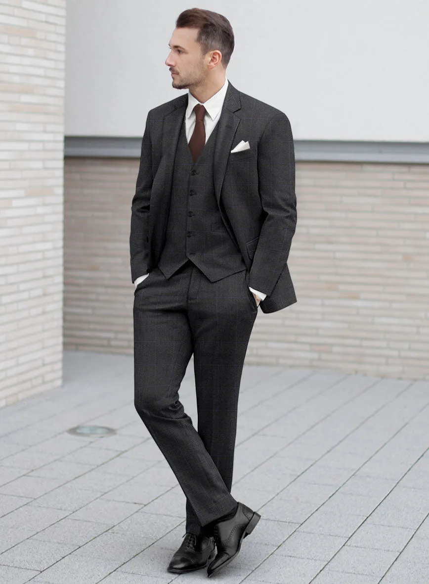 Hardy Minnis Pane Charcoal Wool Suit