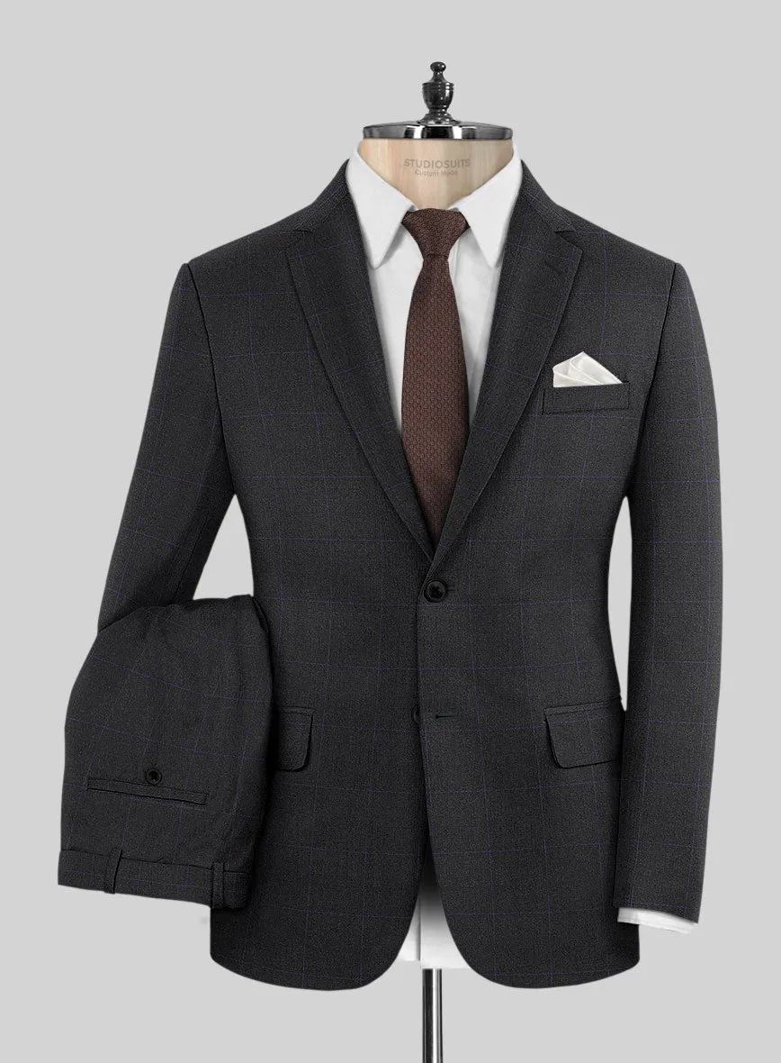 Hardy Minnis Pane Charcoal Wool Suit