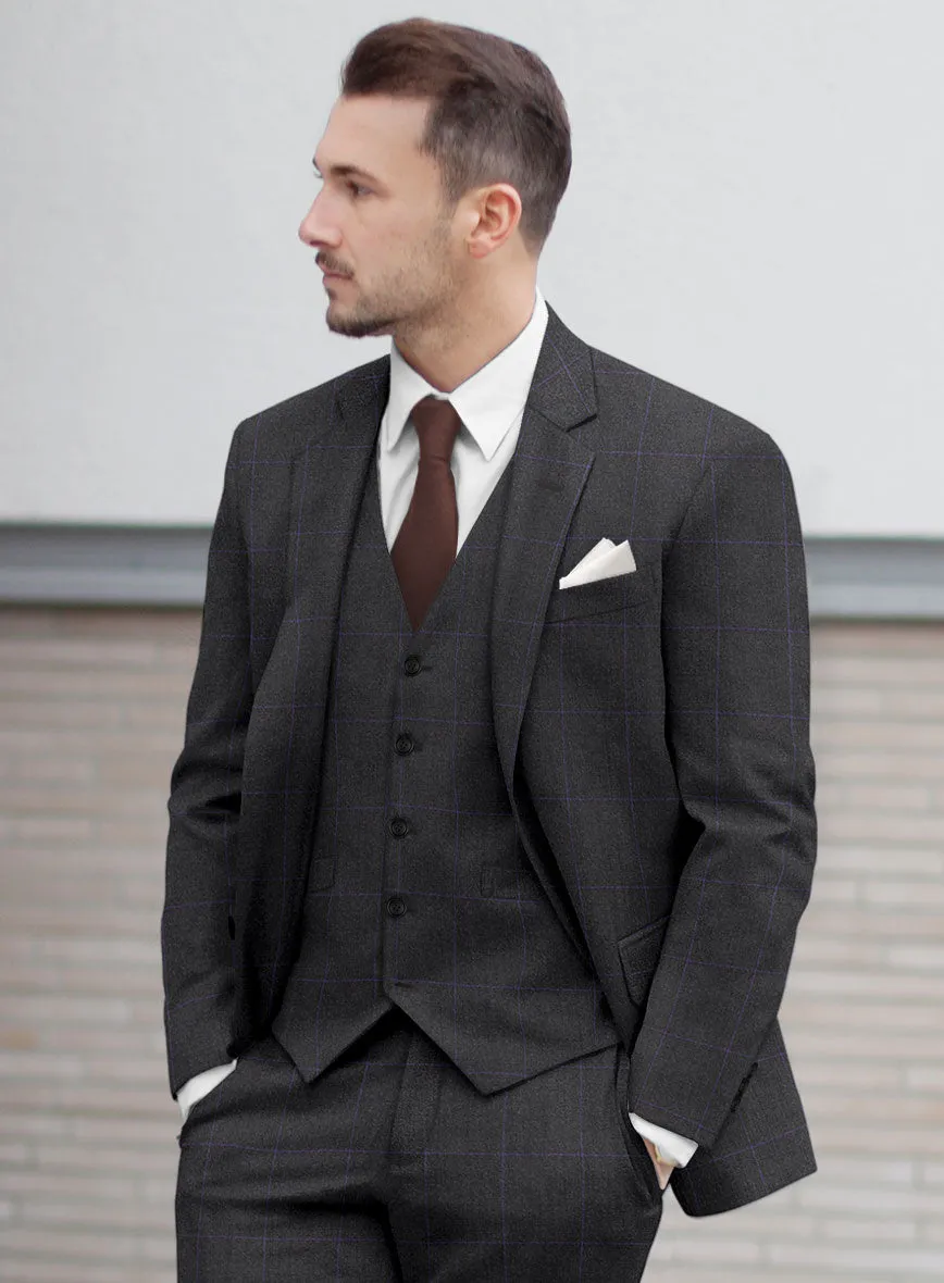 Hardy Minnis Pane Charcoal Wool Suit