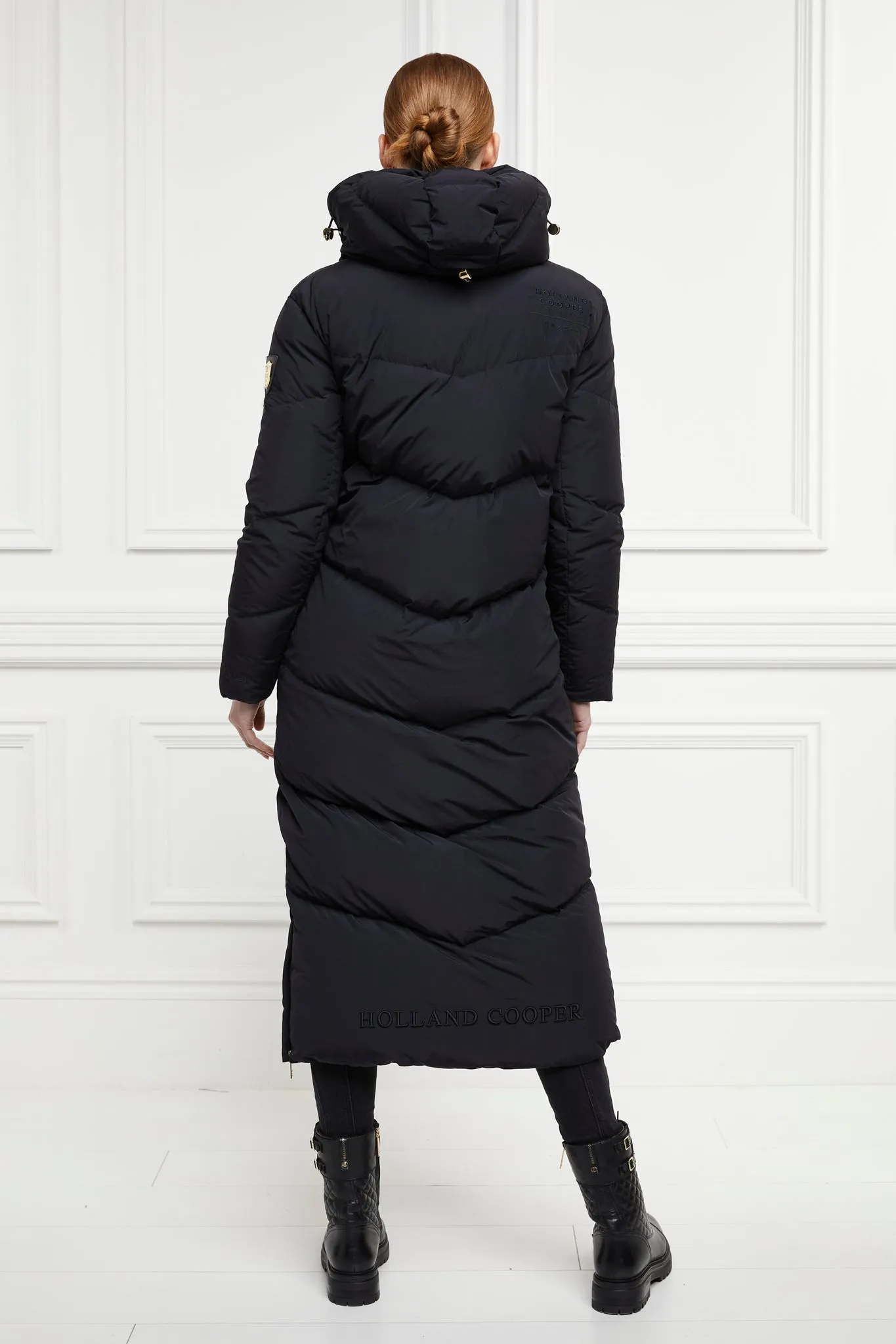 Holland Cooper Dakota Longline Down Jacket in Black