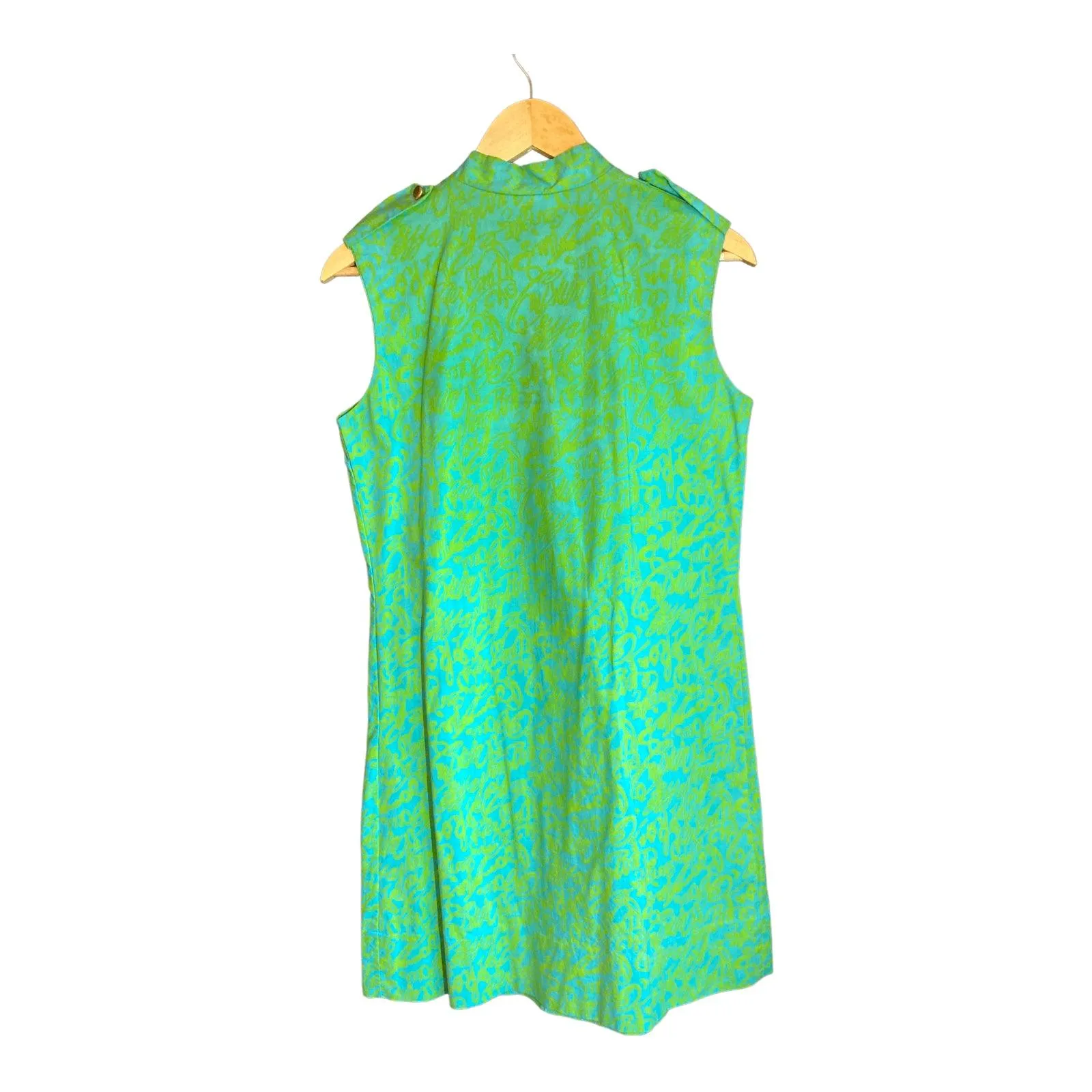 Horrockses Fashions Turquoise Patterned Sleeveless Dress UK Size 16