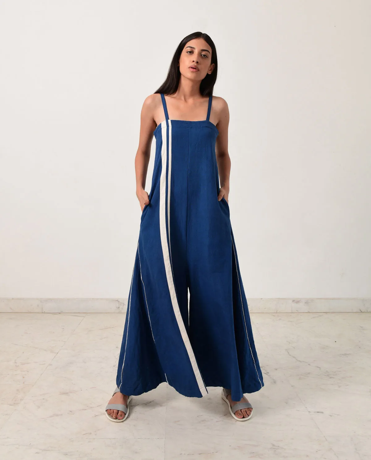 INDIGO STRAPPY JUMPSUIT